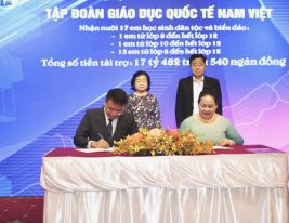 Tập đoàn GDQT Nam Việt tiếp tục đồng hành cùng Qũy học bổng Vừ A Dính với tổng tài trợ năm 2023 hơn 17 tỉ đồng